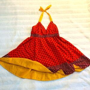 Abercrombie Eden & Estllt Orange floral Halter dress size 6